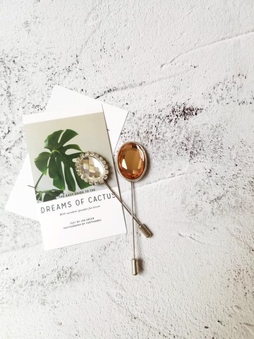 裸色水鑽多切割面胸針西裝插針