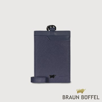 【BRAUN BUFFEL 德國小金牛】台灣總代理 格瑞克-E 證件夾-深藍/BF573-170-DB