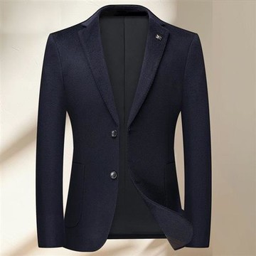 【米蘭精品】西裝外套休閒西服-秋季羊毛免燙西服男外套2色74ie22