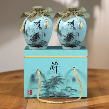 (免運)景德鎮陶瓷1斤2斤3斤5斤酒瓶禮盒裝家用密封酒罐空瓶子酒壺酒壇子