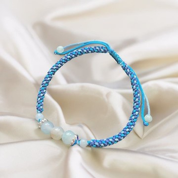 冰種多色翡翠珠編織手鍊 | 天然緬甸玉翡翠A貨 | 送禮