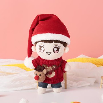 圣誕玩偶衣服套裝20cm娃衣配件帽子無屬性棉花娃娃衣服可愛禮物女