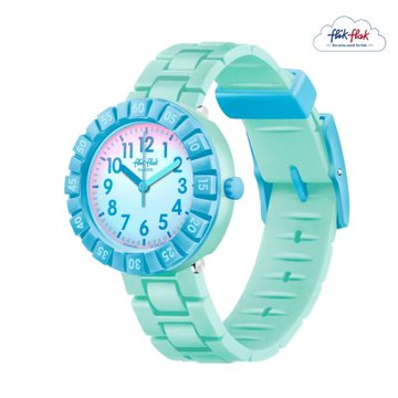 FlikFlak 兒童手錶 BLUE SPLASH 粉藍色 兒童禮物/安全防水/瑞士製造 FCSP126 (36.7mm)