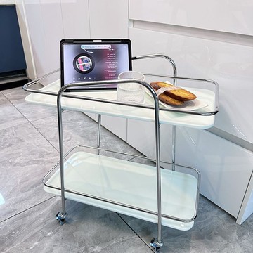 簡約家用移動手推車客廳酒水車酒店不銹鋼餐車臥室置物架小