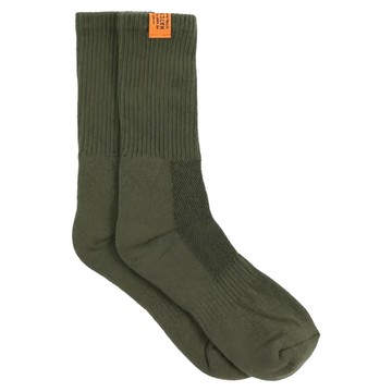 Matchwood Basic Sock 經典布標中筒襪 80%純棉 台灣製造  US8-11(26~29cm)  橄欖綠  1雙