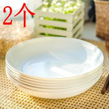 裝菜盤果盤盤子唐山骨瓷盤深盤蓋飯盤炒菜碟子圓形湯盤酒店飯店盤