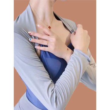 舞蹈共和 線條感四季披肩芭蕾薄軟練功長袖護肩高彈透氣多色經典