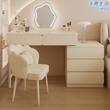 【小戶型神器】梳妝檯 化妝桌 鬥櫃 一體櫃 收納櫃 臥室傢俱 出租房傢俱 現代簡約設計 多功能儲物 2025新款 節省空間
