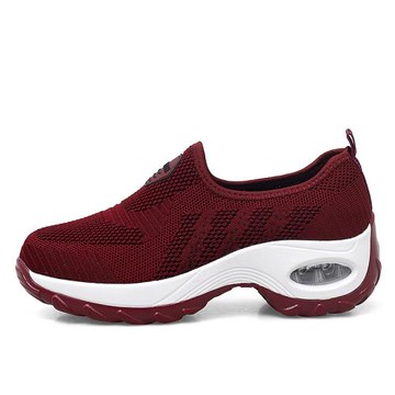 鏤空透氣老人鞋女健步鞋防滑媽媽鞋運動減震奶奶女鞋厚底慢跑鞋女