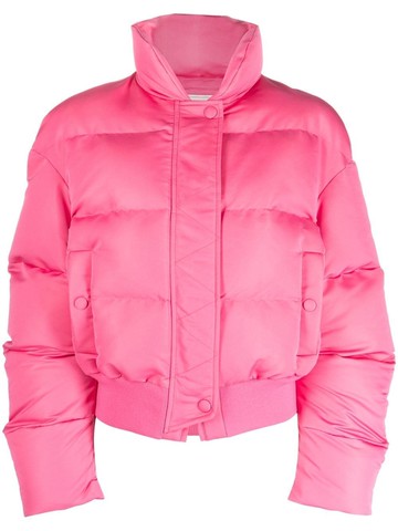 Alexander McQueen - panelled padded jacket - women - Polyamide/Cotton/Polyester/Polyester - 40 - Pink