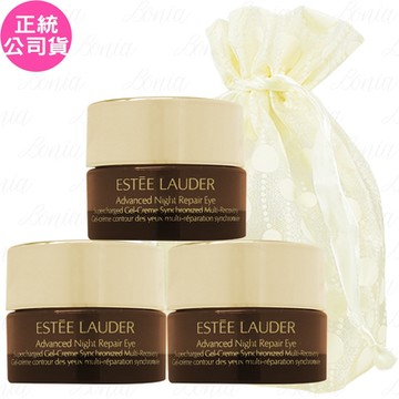 ESTEE LAUDER 雅詩蘭黛 特潤全能修護亮眼霜(5ml)*3旅行袋組(公司貨)