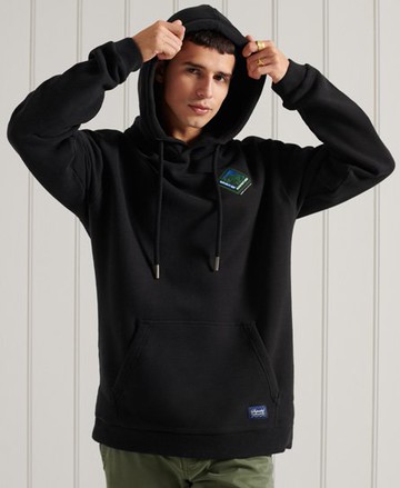 Superdry Men's Men's Heritage Mountain Spirit Of Adventure Hoodie Black - Size: M