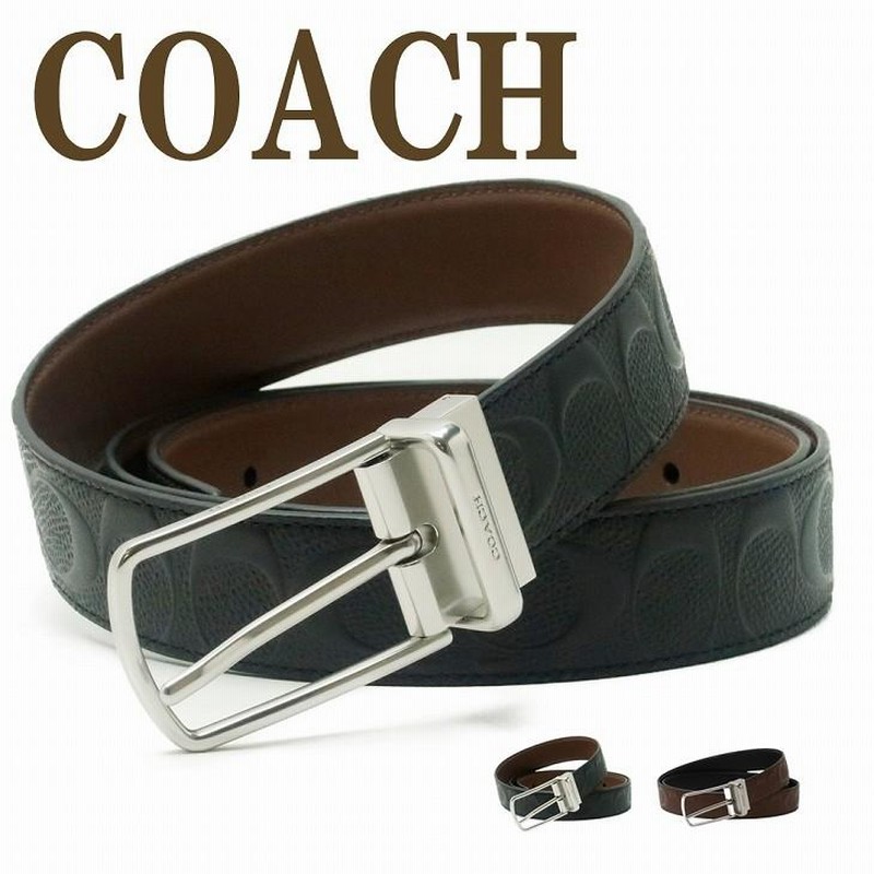コーチ COACH ベルト メンズ レザー シグネチャー ブラック 黒 91309 