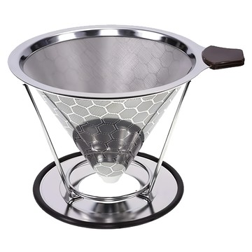 304不銹鋼咖啡濾架 錐形杯 1-2人  銀色  1個