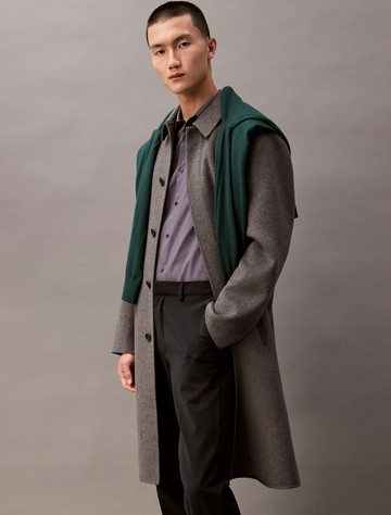 Calvin Klein 羊毛混紡彈性經典長褲