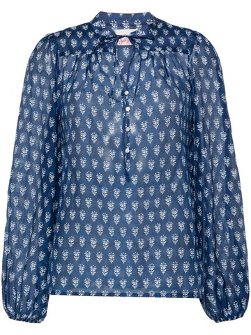 MC2 Saint Barth - Harper graphic-print blouse - women - Cotton/Silk - M - Blue