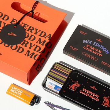 【Collins】鐵盒線香 - 綜合款 70支入 (果園土壤+花草靜謐+澄淨果香+清新海洋+木質檀香)