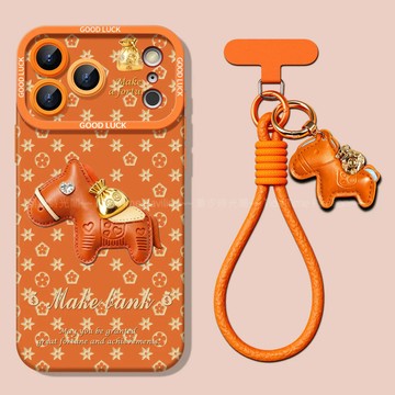 元寶小馬 印花矽膠 防摔殼 適用 蘋果 iPhone 18 17 16 15 14 13 12 Pro max 保護殼