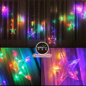 MODACore -LED燈造型滿天星星窗簾燈聖誕情境燈_彩色光透明線 附贈IC控制器_插電式 本島免運費