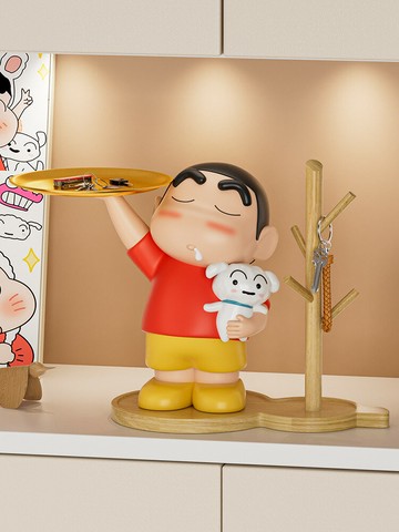 【台灣公司 可打統編】蠟筆小新玄關置物架家居客廳房間裝飾喬遷新居禮物鑰匙收納擺件