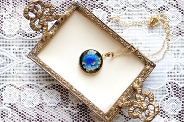 樹脂藝術 圓形墜飾・ニライカナイ