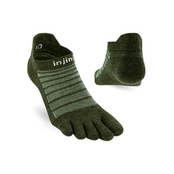 INJINJI Run輕量羊毛五趾隱形襪NX(森林綠)-NAA0748 羊毛材質 防臭抗菌 吸濕排汗 登山必備