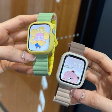 高品質 硅膠雙面磁吸錶帶 apple Watch 6 7 8 9 10代 40 41 44 45mm 42 46mm錶帶
