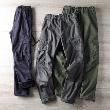 工裝沖鋒褲！復合搖粒絨！立體裁剪！秋冬款男士保暖多口袋休閑褲