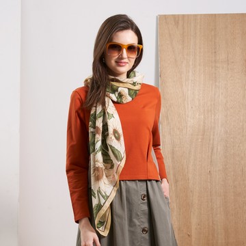 CLL巧玲瓏 藝術花卉柔感圍巾 5369918