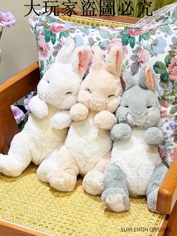 日本sunlemon毛絨玩具玩偶娃娃安撫陪伴瞌睡兔仿真可愛兔子禮物