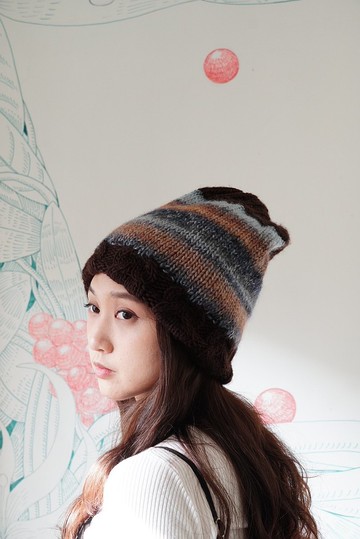 雙層 雙面戴 藍色系 針織 毛線帽