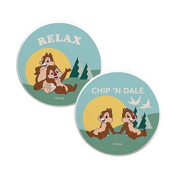 【Disney 迪士尼】珪藻土吸水杯墊-米奇家族 出遊奇奇蒂蒂 （2入/組） （10*10*0.9cm）_廠商直送