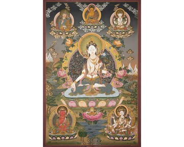 白度母 寧靜女神－博物館級手繪捲軸