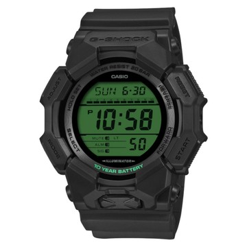 CASIO 卡西歐 G-SHOCK 電光率點綴酷炫運動電子錶 GD-010BEG-1DR  黑綠  54.9 × 51.9 × 16.1mm  1個