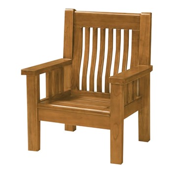 文創集 艾璞樟木色單人座柚木實木椅(附贈布質坐墊)-80x74x102cm免組