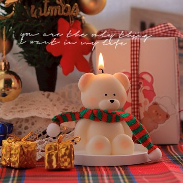 🧡快速出貨【COZY PLUS+】造型蠟燭系列-圍巾小熊蛋糕禮盒組 禮物 居家裝飾 生日禮物 聖誕節禮物 交換禮 婚禮小物#FRA036