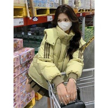 2024冬季新款羽絨棉服女短款百搭韓版寬松連帽加厚棉衣面包服外套
