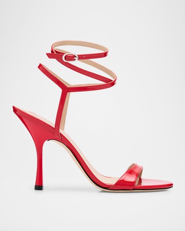 Nudist Patent Ankle-Strap Sandals