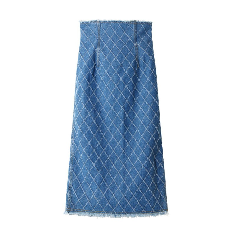 LE CIEL BLEU ルシェルブルー Perforated Denim Skirt / パーフォレイテッドデニムスカート レディース  インディゴブルー 34 | LINEショッピング