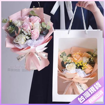 【畢業花束】仿真花束 玫瑰花束 送女友 閨蜜 老師 仿真向日葵 永生花 香皂花 假花 手捧花 生日禮物 畢業禮物 母親節