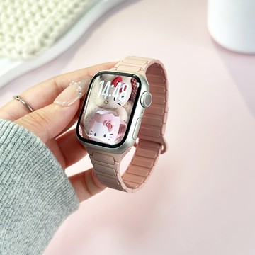 矽膠磁性錶帶兼容 Apple Watch Ultra 3 2 1 49mm 系列 11 10 46 42mm 9 8 7