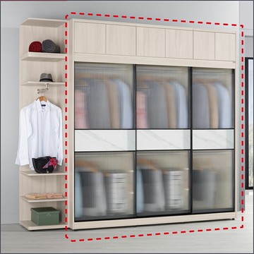 7尺被櫥式鋁框滑門(衣櫥+被櫃)二件式 收納衣櫃 玻璃門衣櫥【149A03817】Leader傢居館149-A214+A214+A211