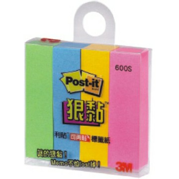 3M 狠黏 4色標籤紙 600S