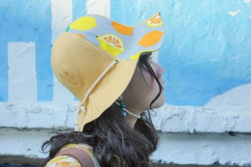 【客製下單】手工雙面帽/漁夫帽/遮陽帽(花朵大帽緣綁繩款)