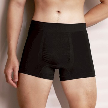 無縫抗菌3D立體薄款平口男內褲-一般型 - L / 黑