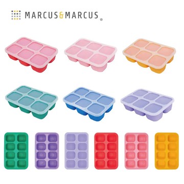 Marcus & Marcus 動物樂園造型矽膠副食品分裝保存盒｜6格/8格｜6色可選【佳兒園婦幼館】