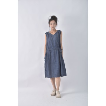 (S) 繭裹子twine fair trade質感丹寧牛仔棉質純棉藍色洋裝二手衣