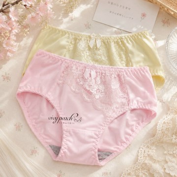 ❤️Vivy peach❤️清新 內衣配褲 S~XL 蕾絲內褲 女生內褲 雙層褲底 透氣 三角褲 內褲 爆款 18558