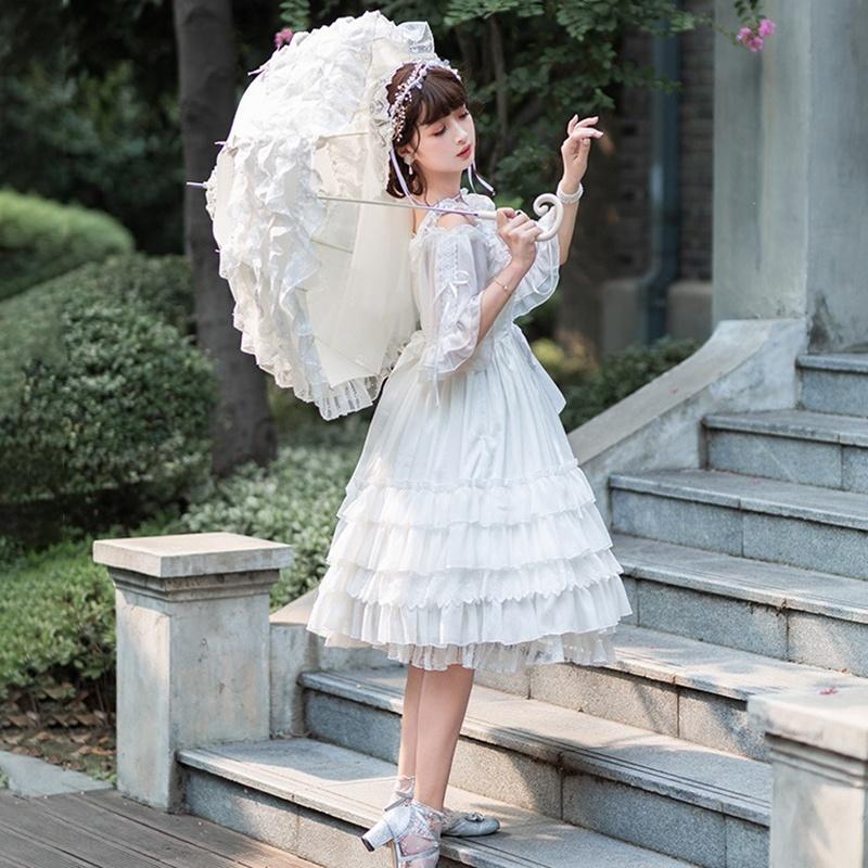 ワンピース 甘ロリ 姫ロリ 白ロリ ロリータ ワンピース 花嫁 Aライン