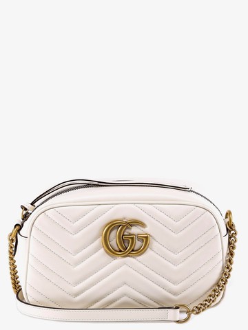 Matelassé leather shoulder bag with metal gg logo - GUCCI - gender_Woman